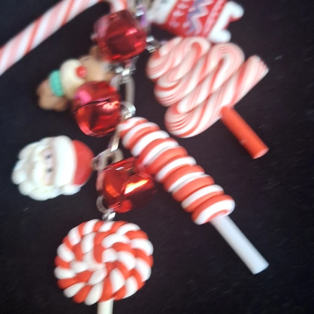 Festive Holiday Bag Charm Keychain with Charms